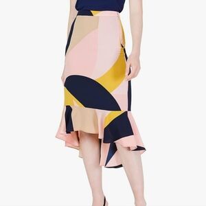 Bar III Womens Ruffled Hi-Low Midi Skirt Pink